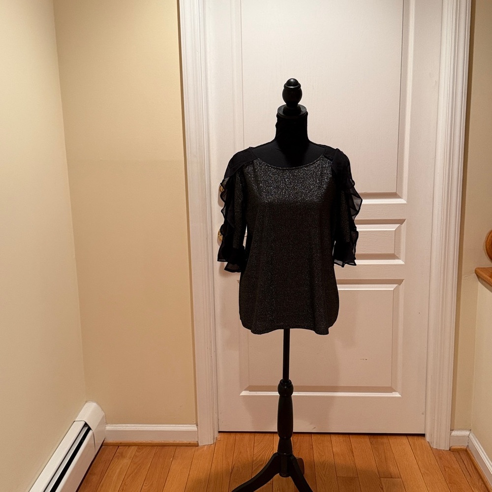 Bold Elements Black Shimmercold Shoulder Blouse - image 2